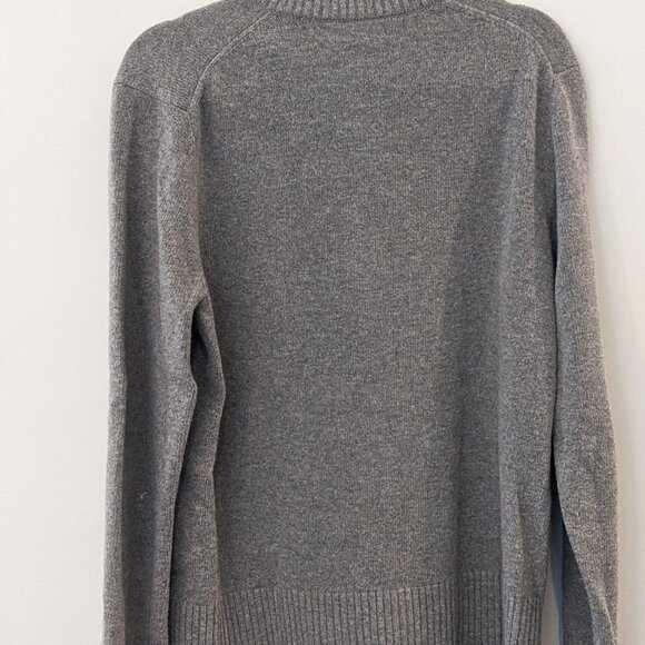Banana Republic Men's Grey Quarter-Zip Italian Yarn Sweater - Size Medium - Picture 5 of 5